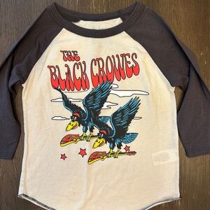 Rowdy Sprout The Black Crowes Kids Raglan Tee - Cream and Black